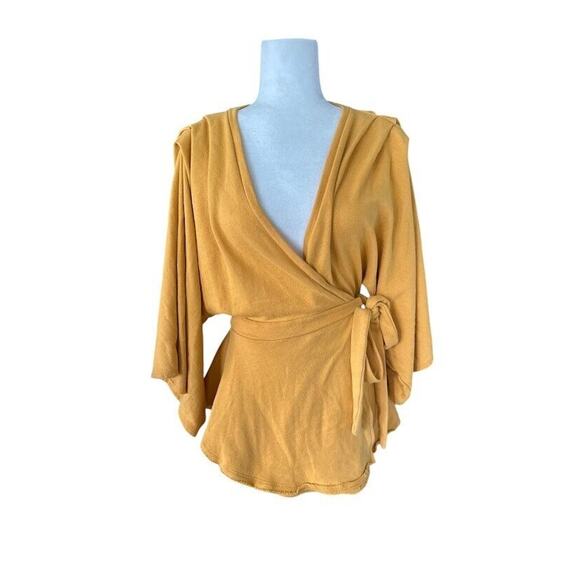 Free People Beach Neptune Square Tunic in Sun Size XS Terry Cloth Wrap Yellow - Picture 2 of 11